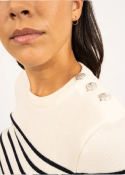 Pull Marin rayé Marée Ecume/Navy 8696