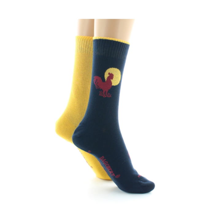 Chaussettes Dagobert  Coq Bleu marine/ Jaune