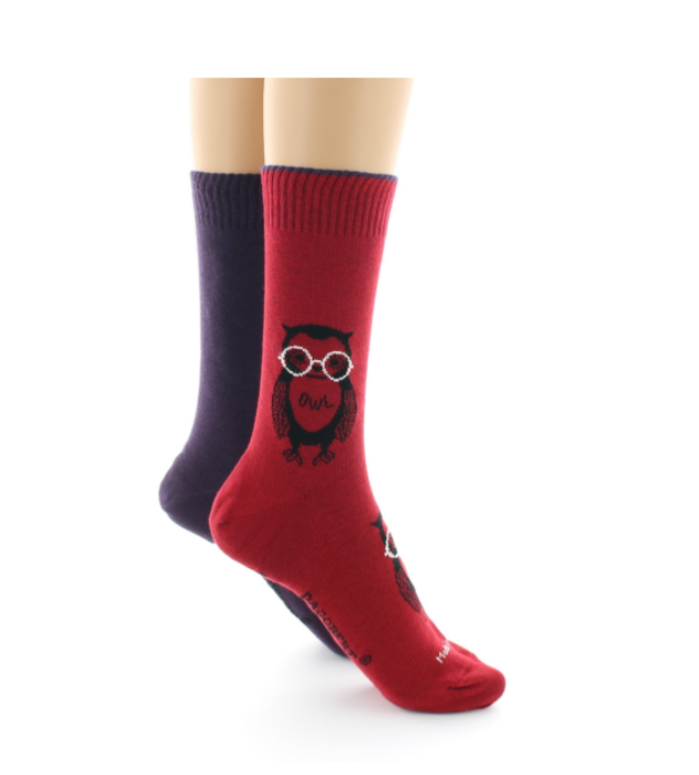 Chaussettes Dagobert Hibou Rouge / Vatican