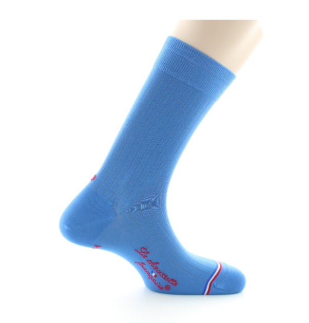 La chaussette Française fil d'écosse Eiffel Bleu vif