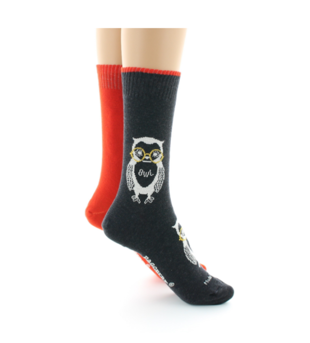 Chaussettes Dagobert Hibou Anthracite / Rouille