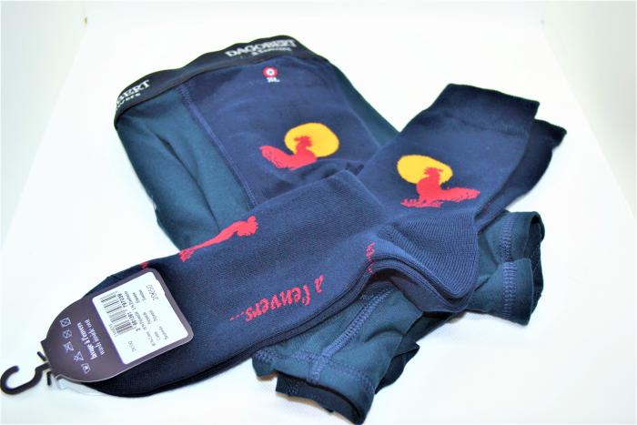 "Coffret" Boxer et Chaussettes Coq de chez DAGOBERT