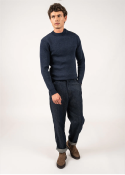 Pull Marin uni Matelot Bleu chiné 0589