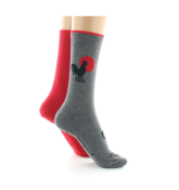 Chaussettes Dagobert Coq Gris / Rouge